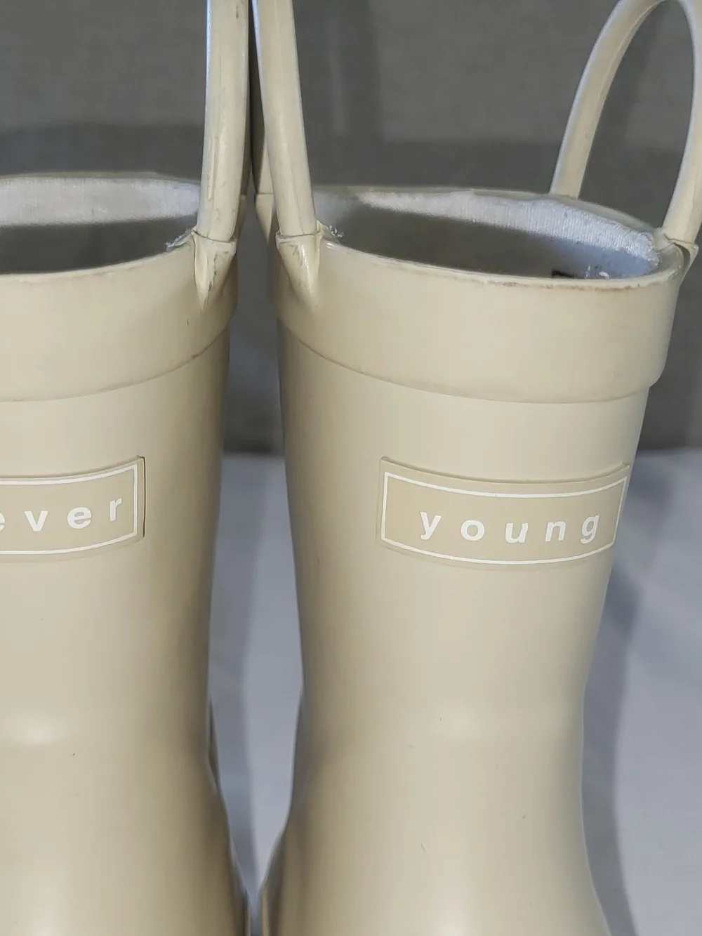 Denver James Forever Young Kids' Cream Waterproof Pull-On Rain Boots
